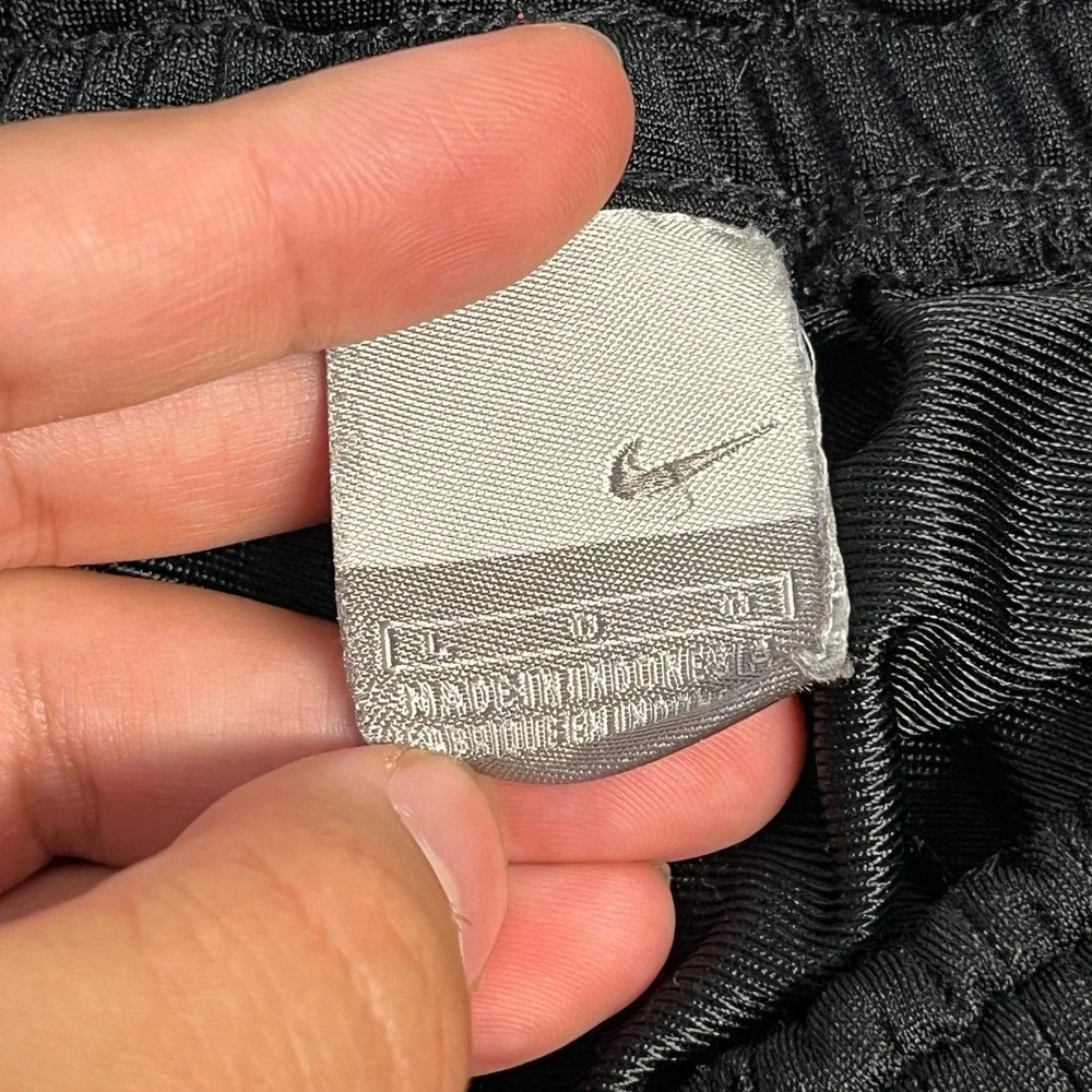 Vintage Nike Basketball Baggy Track Pants Black White Ankle Zip Womens Large EUC
